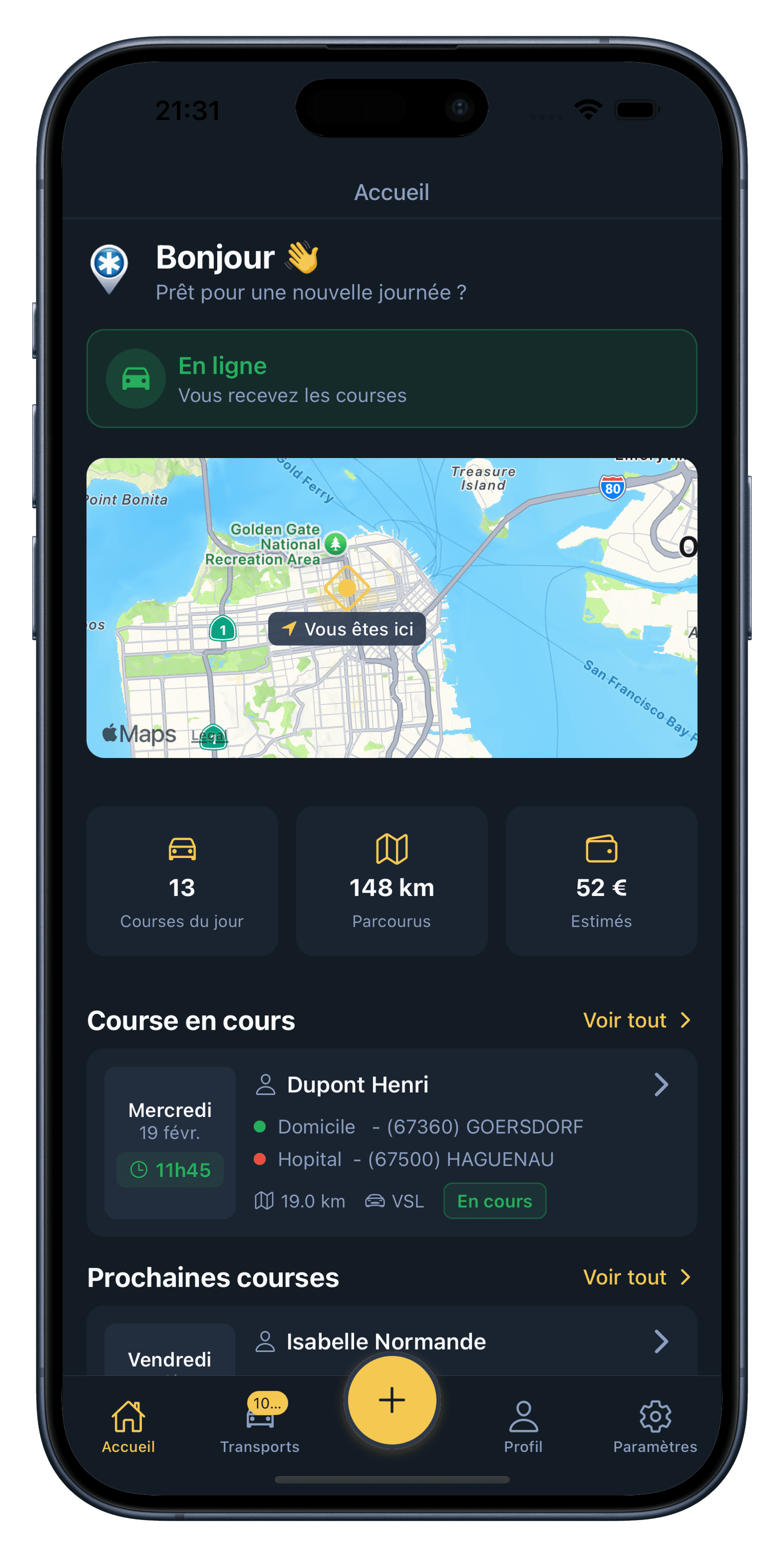 Application Proxi Ambulance